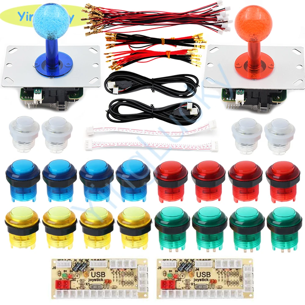 

Arcade LED kit with 5V led sanwa joystick 8way joystick+5V LED button + zero delay encoder to arcade machine pandora box