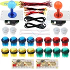 Аркады светодиодный комплект с 5V светодиодный джойстик sanwa 8way джойстик + 5V светодиодный кнопка + ДЖОЙСТИК нулевой задержкой кодер для игровых автоматов ящик Пандоры