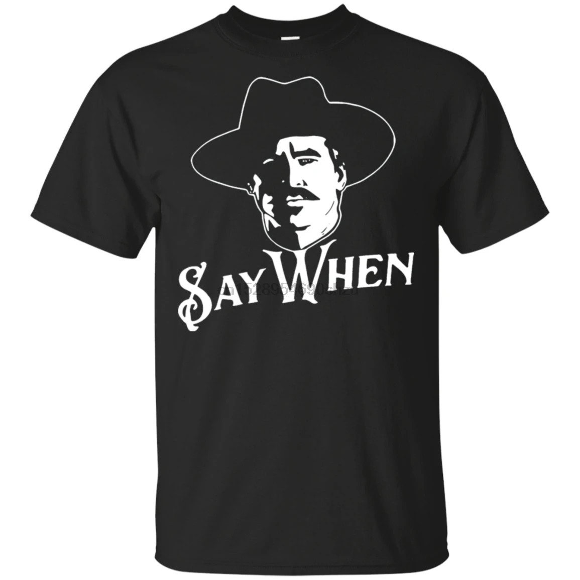 

Say When Tombstone T-Shirt Black-Navy Men-Women