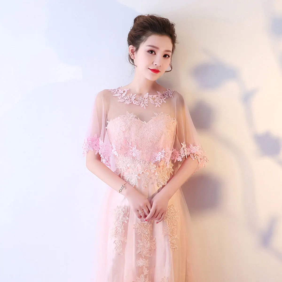 Женская кружевная накидка болеро из прозрачного тюля с цветочным