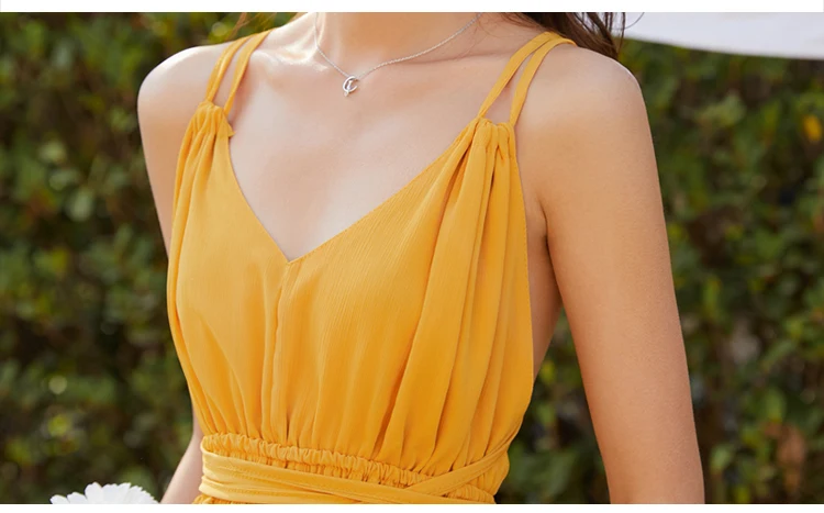 Женское Шифоновое Платье макси с открытой спиной v-образным вырезом и | Женская