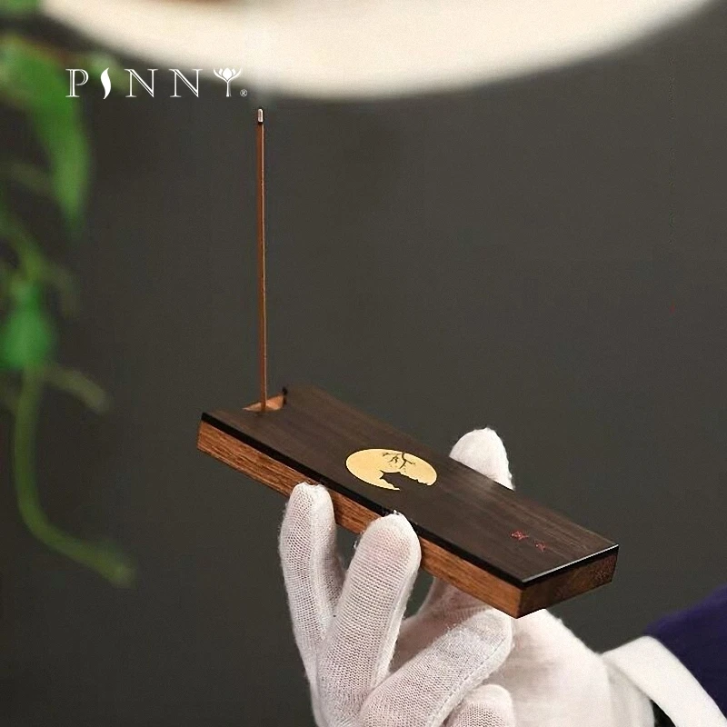

PINNY Wooden Portable Incense Box Rosewood And Ebony Stick Censer Travel Incense Box Tea Ceremony Accessories
