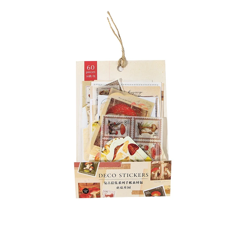 60 шт. грибные марки Лунная микс бумага мусорный журнал планировщик для