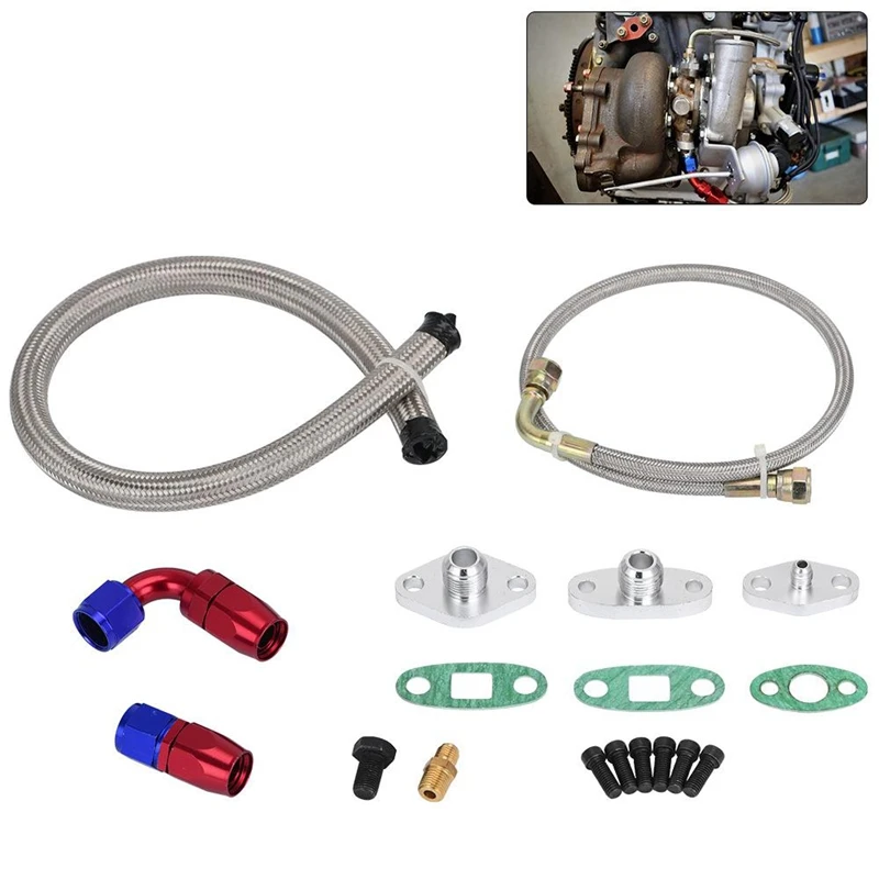 

Oil Feed Line Drain Fitting Flange Kit for Toyota Supra 1JZGTE 2JZGTE 1JZ/2JZ Single Turbo WLR-TOL22