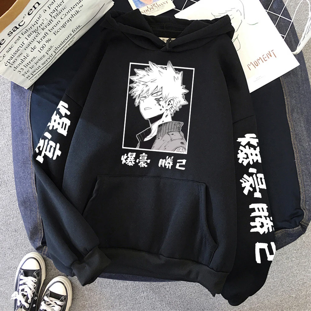 

Толстовка с капюшоном моя геройская Академия Katsuki Bakugo, Свитшот унисекс, одежда для мужчин и женщин, толстовка с капюшоном Moleton, осенняя одежд...