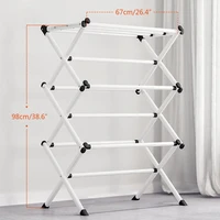 3 tier folding clothes horse airer drying rack laundry dryer concertina indoor outdoor