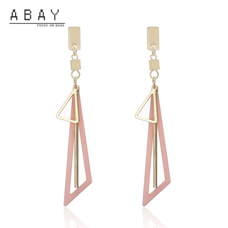 

Fashion Hot Deals Geometric Triangle Earrings Women 2020 New Creative Simple Versatile Gold Atmosphere Color Female Ear Pendant
