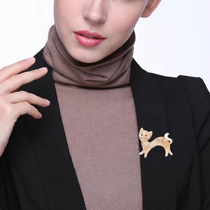MAIKALE Милые Акриловые броши кошки для женщин брошь в виде собаки животного булавки