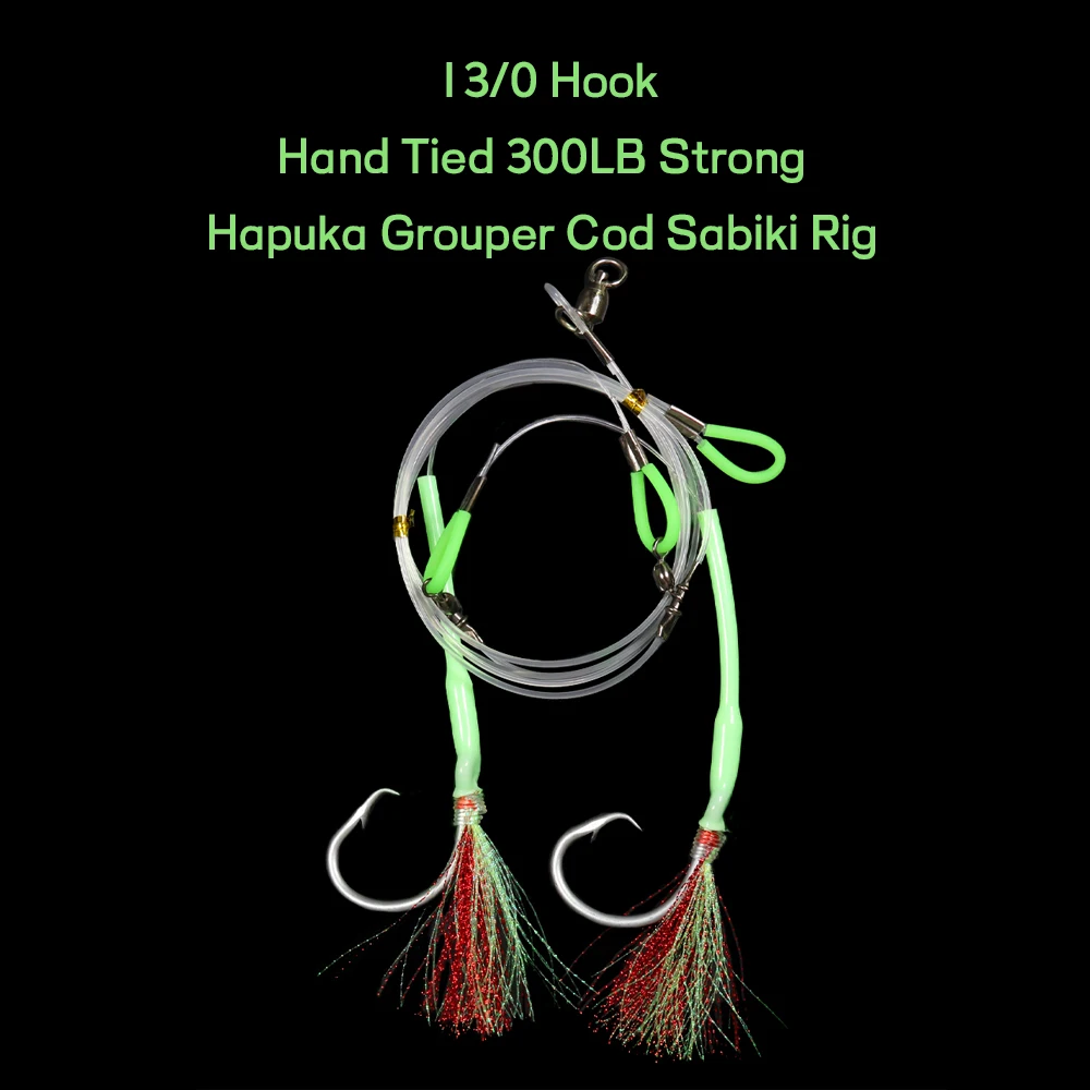 1 шт. 13/0 300LB Hapuka Groper Риг Cod Rig Deep Sea Flasher кольцевой крючок для тунца связанный вручную