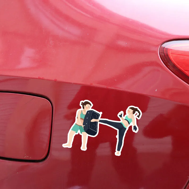 EBdecal Cartoon Lovely Girl Sport Taekwondo For Auto Car/Bumper/Window/Wall Decal Sticker Decals DIY Decor CT10622 | Автомобили и