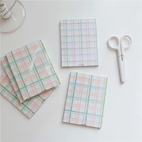 korean ins retro macaron color grid memo pad long style notepad office message paper student stationery school supplies 50sheets