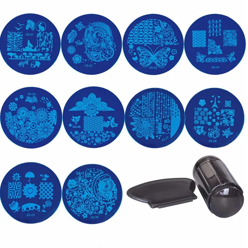 Set 1 Biutee набор маникюра стемпинг новогодний маникюр штамп для ногтей с изображением животных трафареты для ногтей пластины для стемпинга+ скребок+ косметичка+ держатель трафареты инструменты маникюрные - Цвет: Set 1