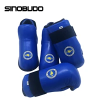 sinobodu taekwondo gloves foot guard itf one set protector pu leather martial arts karate training protector equipment
