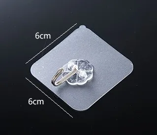 

4Pcs Bearing 3KGS Adhesive Strong Wall Hook Lucky Clover Transparent Kitchen Hooks Waterproof Bathroom Accessories Set