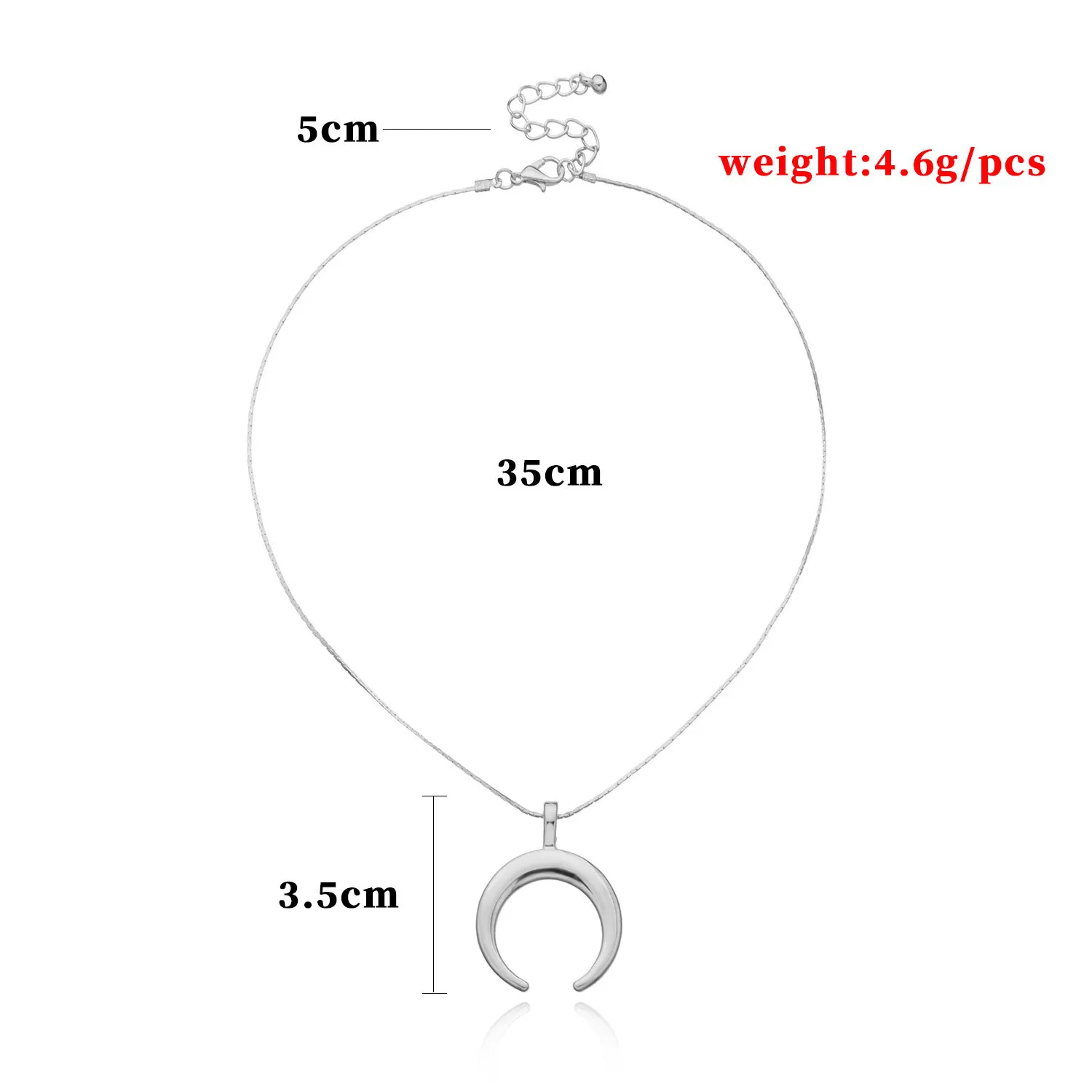 Женское ожерелье с подвеской в виде полумесяца из нержавеющей стали | Украшения и