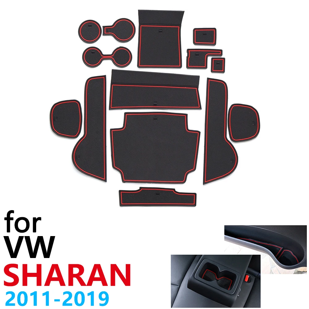 Нескользящий Резиновый коврик для чашки дверной паз Volkswagen VW Sharan 7N SEAT Alhambra MK2 2011 ~