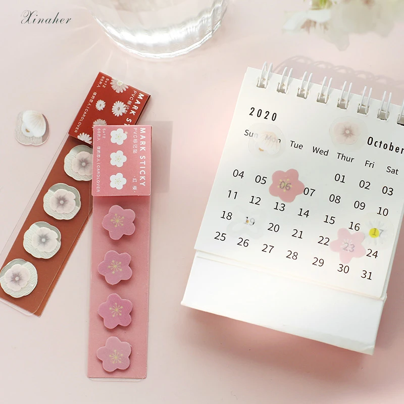 XINAHER 1 лист яркие цветы маркировка липкие ПВХ наклейки декоративные сделай сам