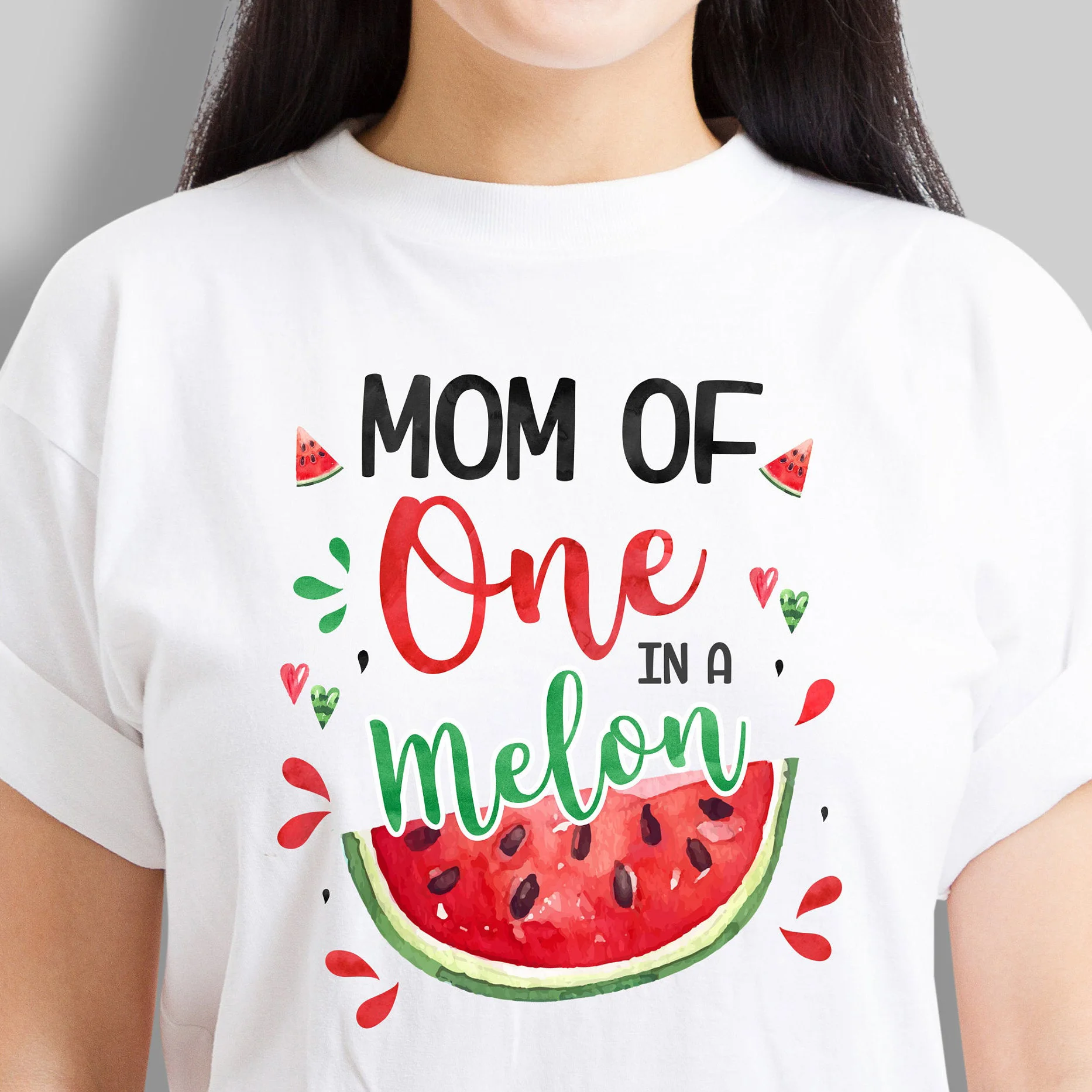 

Short Sleeved Women T-shirts Mom Watermelon Print Harajuku Top Women T-shirt Casual Basic O-collar Ladies Girl Drop Shipping