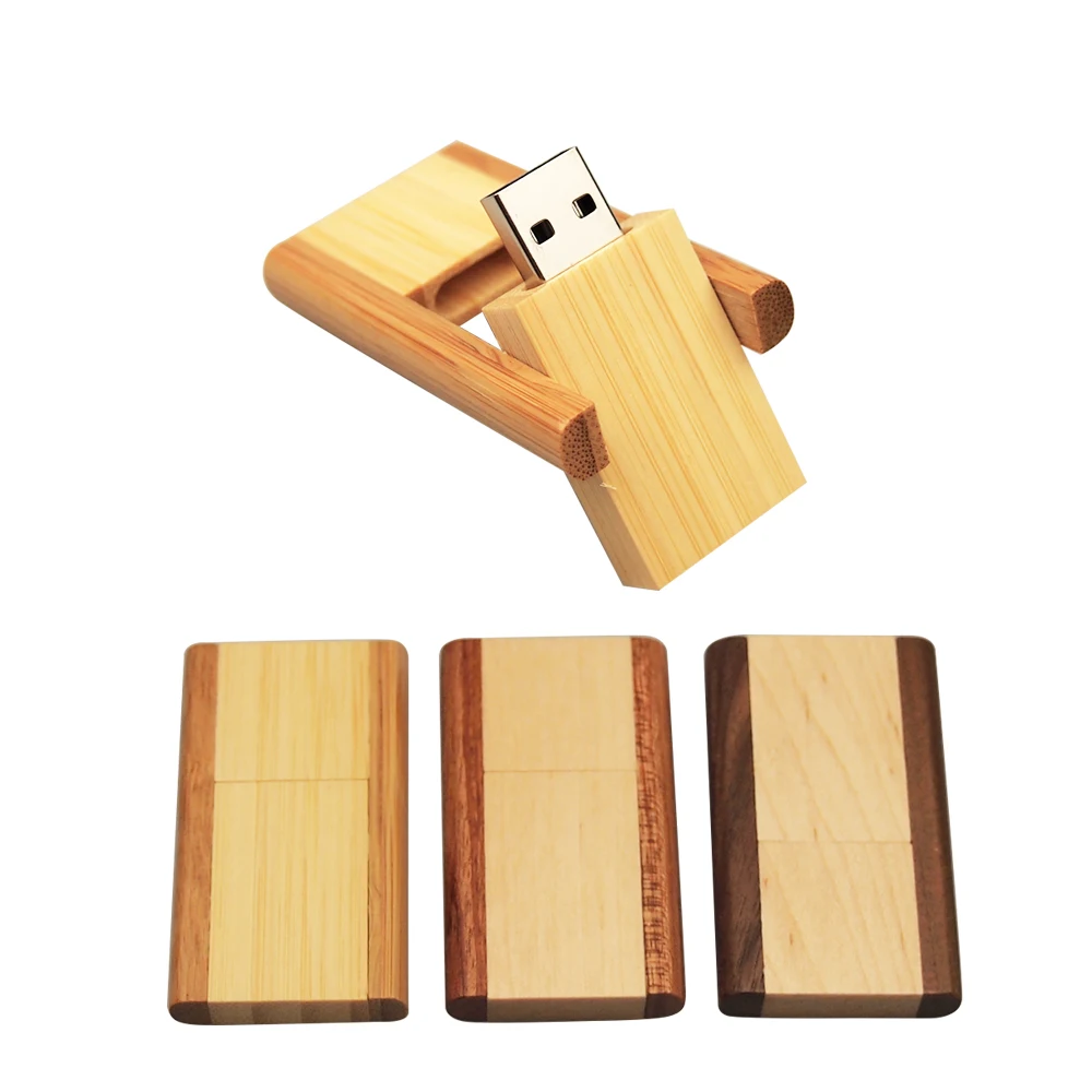 Поворотный деревянный флеш накопитель 32 ГБ 64 USB 128 Мб реальный объем U диск карта