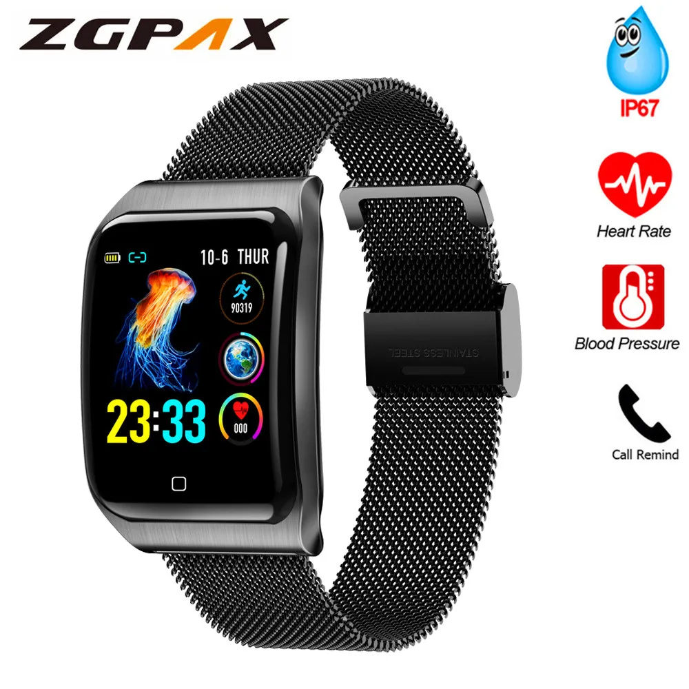 Мужские Смарт-часы F9 с цветным экраном IP67 водонепроницаемый монитор сердечного