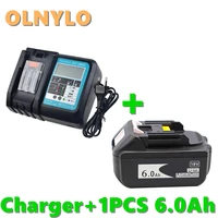 original bl1860 rechargeable battery 18 v 6000mah lithium ion for makita 18v battery bl1840 bl1850 bl1830 bl1860b 4a charger