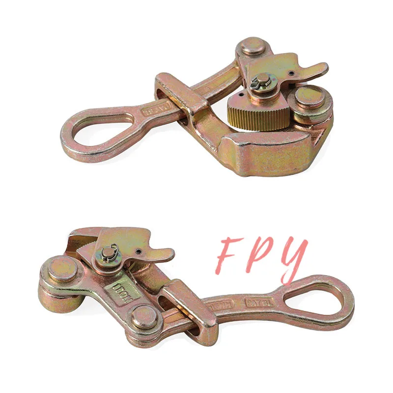 Non-Slip Tightening Wire Grip 2.5-16mm Jaw 1 Ton Multifunctional Haven Clamp Electricity Cable Grip Mini Carbon Steel Tool