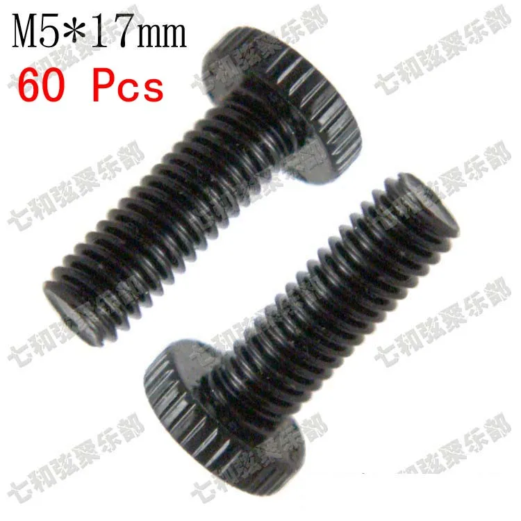 

60 Pcs Black Tremolo Bridge Fine Tuning Screws For Electric Guitar Double Locking Systyem.M5*17mm