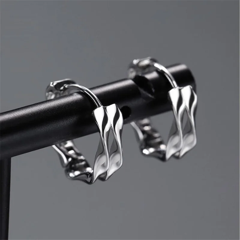 

Personality Male Hoops Earrings For Women Jewelry Top Quality Sterling Silver 925 Earrings Men Party Accessories Boyfriend Gift