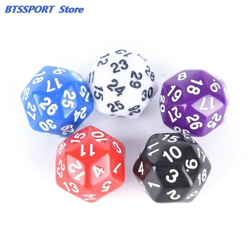 1 шт. 30-сторонние игральные кости пластиковые кубики 5 цветов белый красный