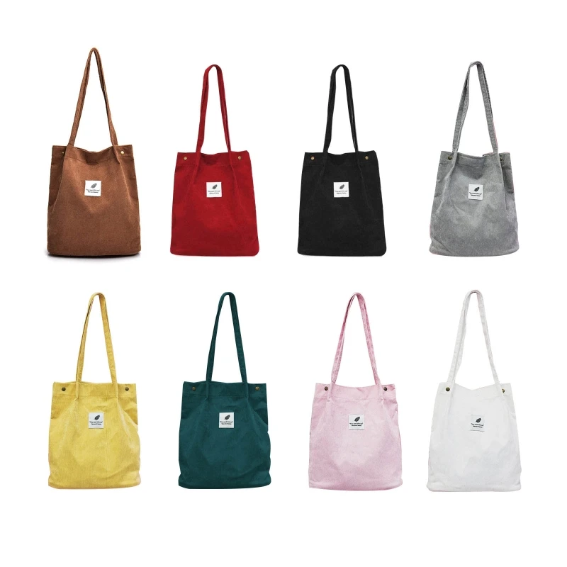 

Women Ladies Corduroy Shoulder Bag Tote Purse Student Handbag Messenger Satchel Reusable Beach Bags