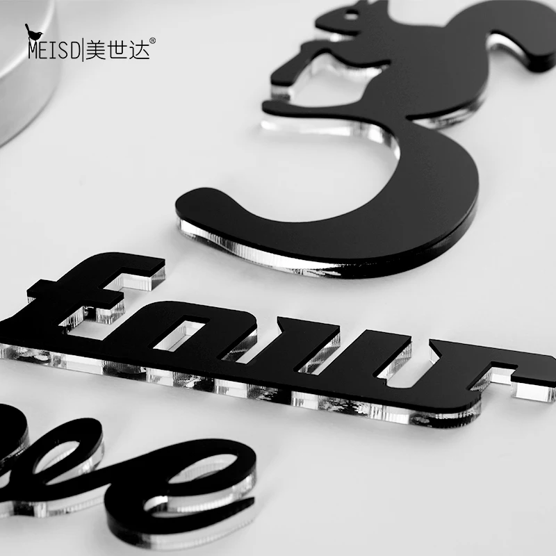 

Animal Shape Silent Acrylic Large Decorative DIY Numbers Wall Clock Modern Design Living Room Home Wall Watch Wall Stickers