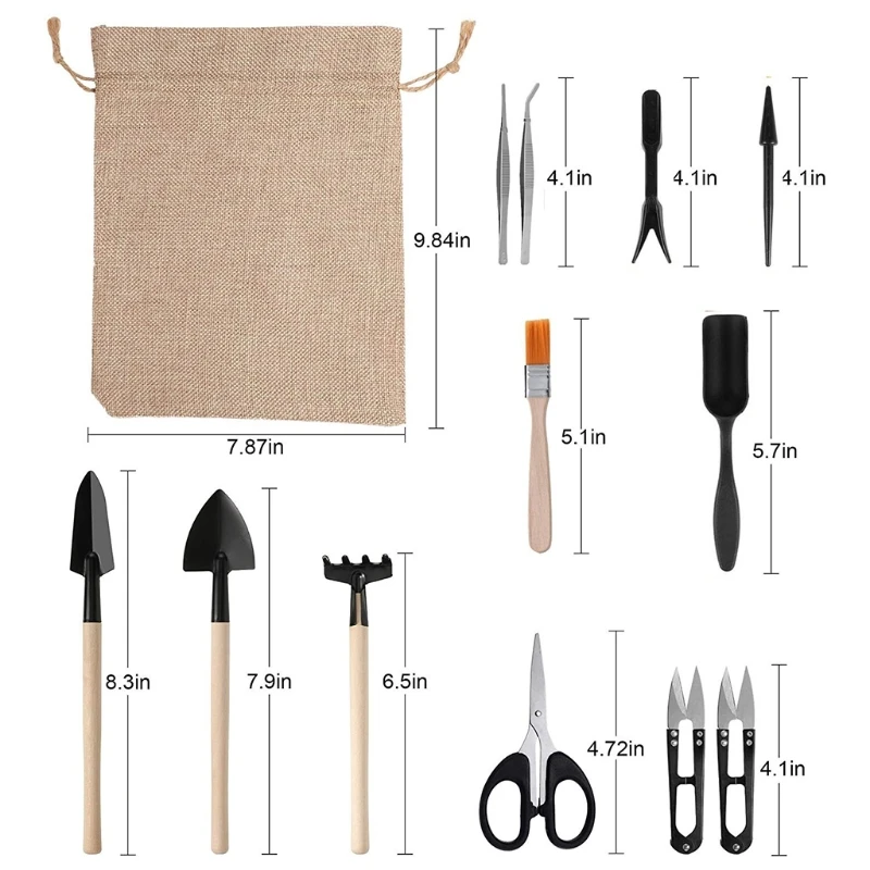 

13 Pcs Gardening Tool Set Mini Hand Transplant Garden Shovel Rake with Non-slip Ergonomic Handle Gardening Kit Digging