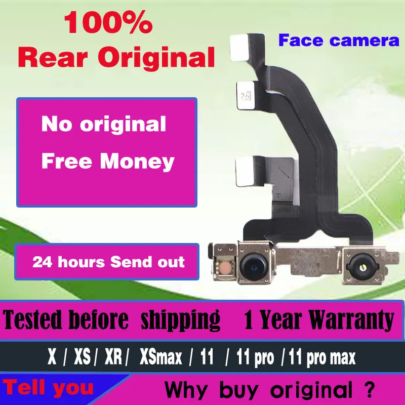

Original Small Front Camera For iPhone X Xs XR XS max 11 11pro 11 pro max Facetime Camera Proximity Sensor Flex Cable