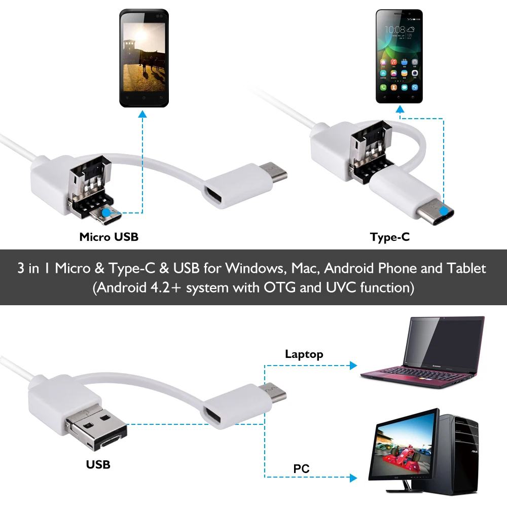 Фото 2 в 1 USB-эндоскоп для чистки ушей 5 мм Красота и здоровье 2 в 1 USB-эндоскоп для чистки ушей 5 мм Красота и здоровье