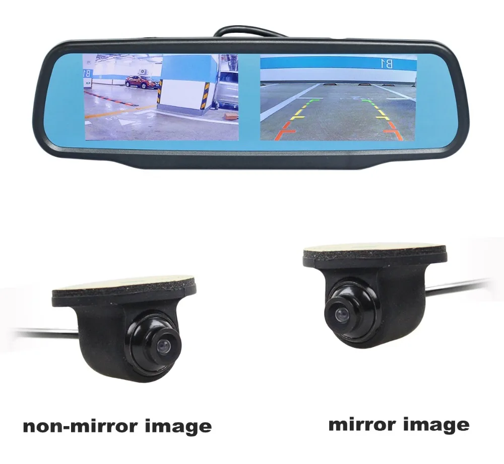 DIYKIT двойной экран 4," TFT lcd Зеркало заднего вида монитор+ HD Автомобильная камера заднего вида для заднего/переднего/бокового вида