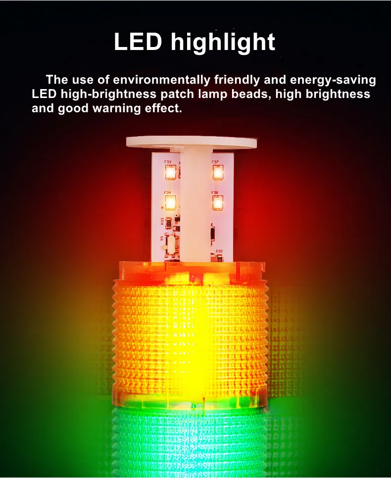 Multi-layer LED Warning Flashing/Always Bright Machine Tool Lights 90 Foldable Buzzer Safety Light Alarm 12V24V220V Signal Lamp | Лампы и