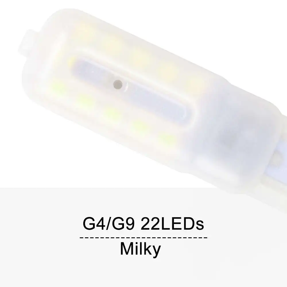 G9 светодиодный светильник 5 Вт мини-лампа 3 Вт кукурузная лампа G4 светодиодный светильник с регулируемой яркостью 2835 ампул g9 светодиодный светильник 220 В свеча заменить 30 Вт 40 Вт галогеновая лампа - Испускаемый цвет: Milky 22led