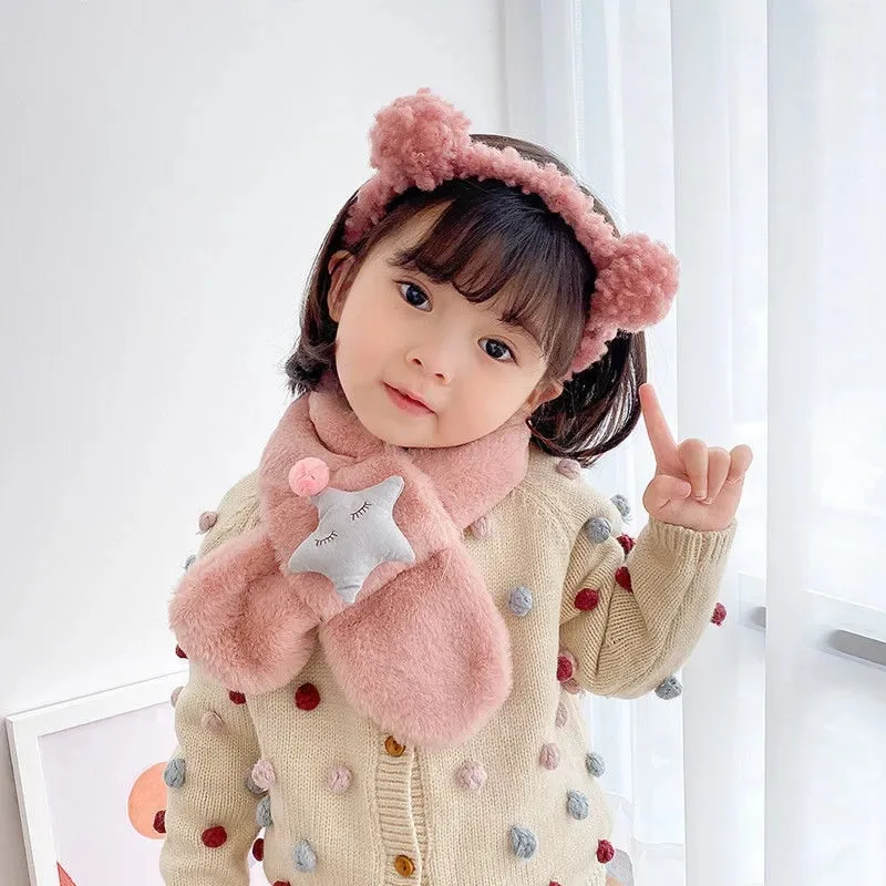 VFOCHI 2021 Boy Girl Scarf Winter Plush Parent-child Thick Children Warm 80*10CM Solid Unisex Baby Scarves | Детская одежда и