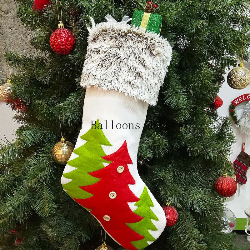 

Christmas Sock 2020 Kids Candy Bag Gifts Xmas Tree Decor Stockings Pendant Sock Ornaments Christmas Decoration for Home