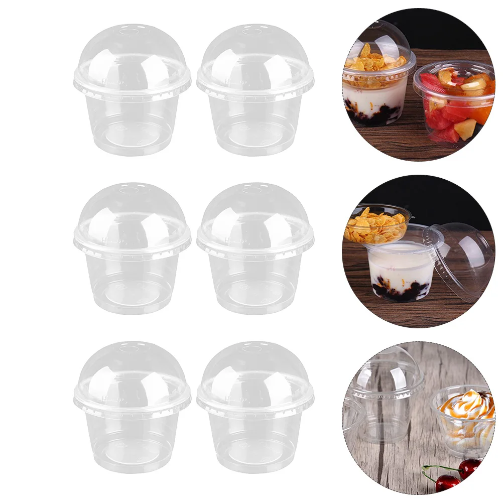 

100 Pcs Pastry Cups Display Cups Thickened Plastic Storage Cups Drink Cups with Lid for Home Kitchen