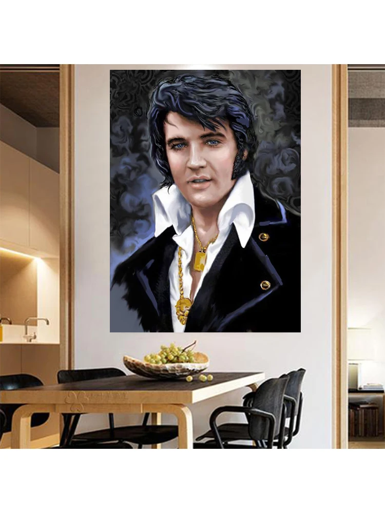 

Full Square Round Stone Drill 5D DIY Diamond Painting "Elvis Presley" Embroidery Cross Stitch Mosaic Home Decor Fan Gift