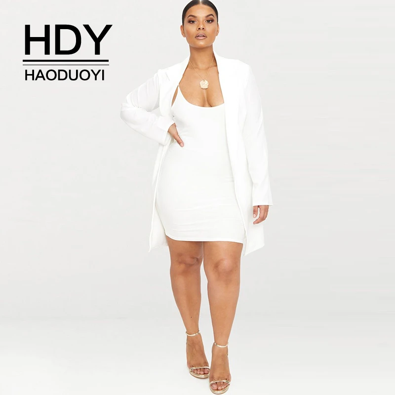 HDY Haoduoyi, Новое поступление, осенняя мода, повседневный костюм размера плюс, кардиган с воротником, без пуговиц, длинный рукав, большой размер, блейзер
