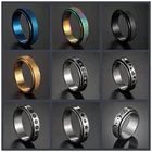 Вращающееся кольцо-Спиннер для мужчин и женщин, мужские кольца-антистресс для тревоги, кольцо из нержавеющей стали с Луной, вращающееся кольцо