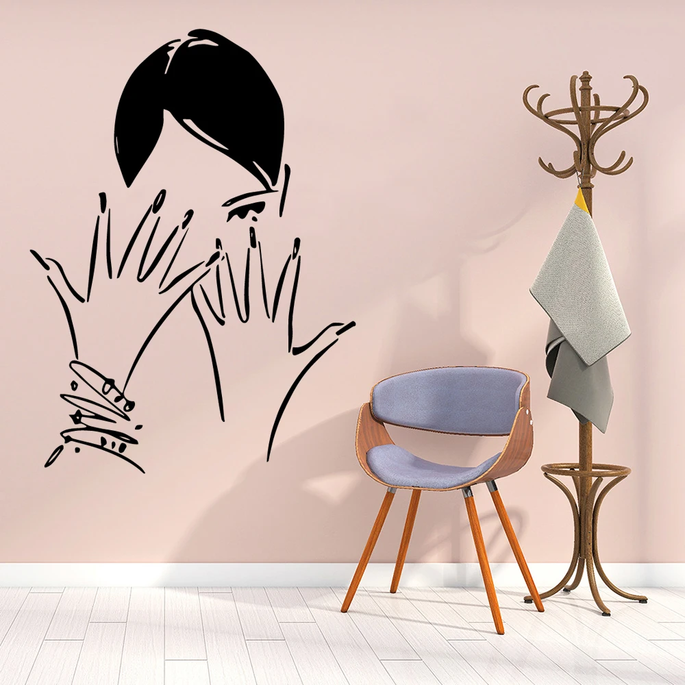 

Modern Nail Salon Vinyl Wall Sticker Decor For Beauty Salon Decoration Art Decal Murals adesivo de parede5039