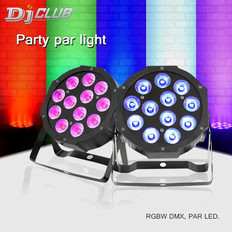 Led Flat Par Light 12X12W RGBW Effect Stage Mini Wash Flood Wide Light For Decorate Danc Floor Discotheques Light