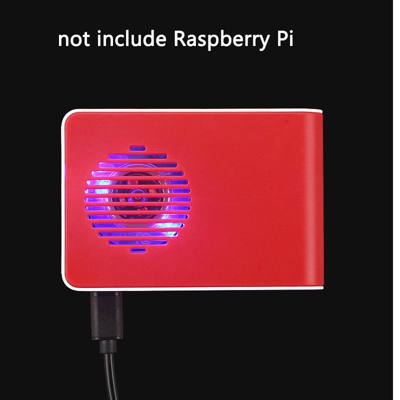 ABS Case with Backlight RGB LED Fan Plastic Red White Shell Housing for Raspberry Pi 4 Model B | Электроника