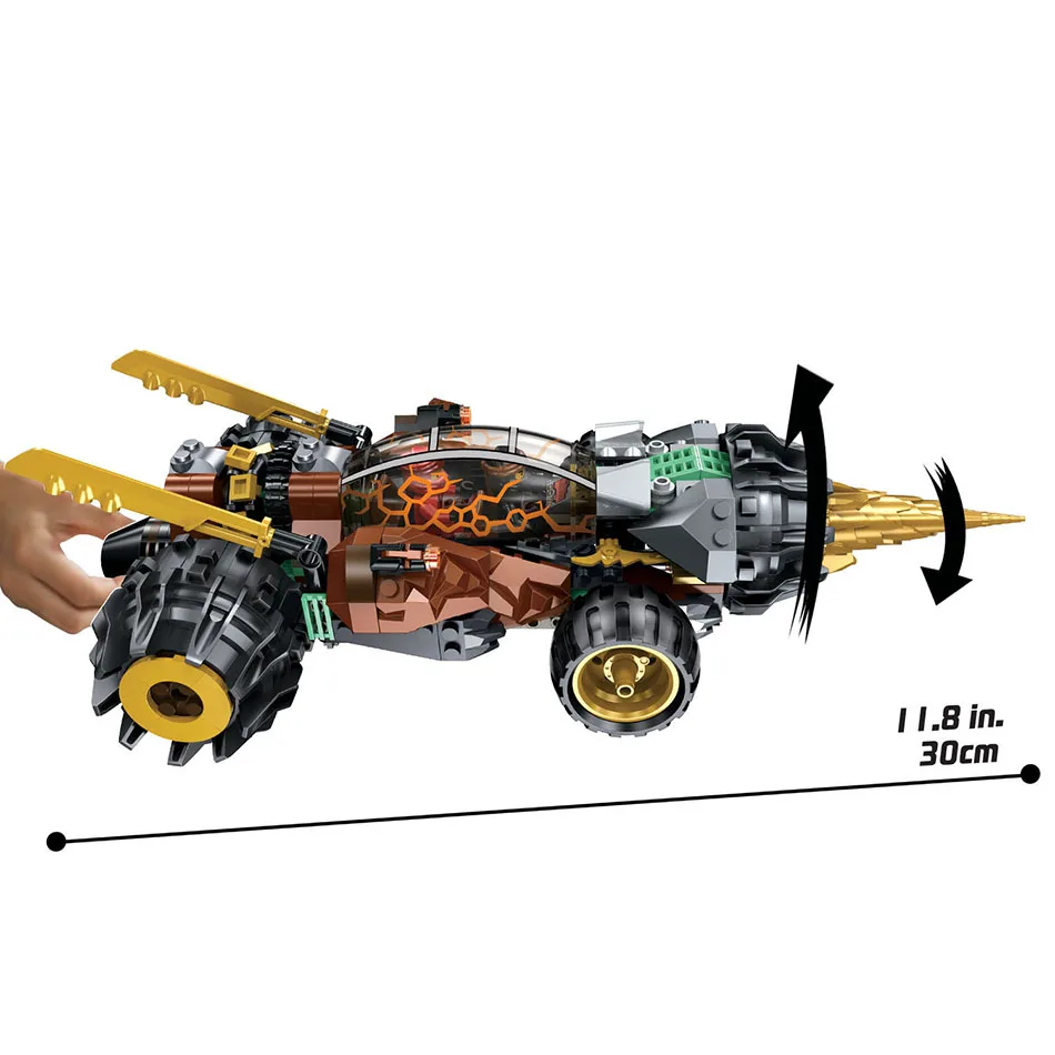 620 шт. маленькие строительные блоки игрушки совместимые с Lepininging Ninja Cole's Earth Driller