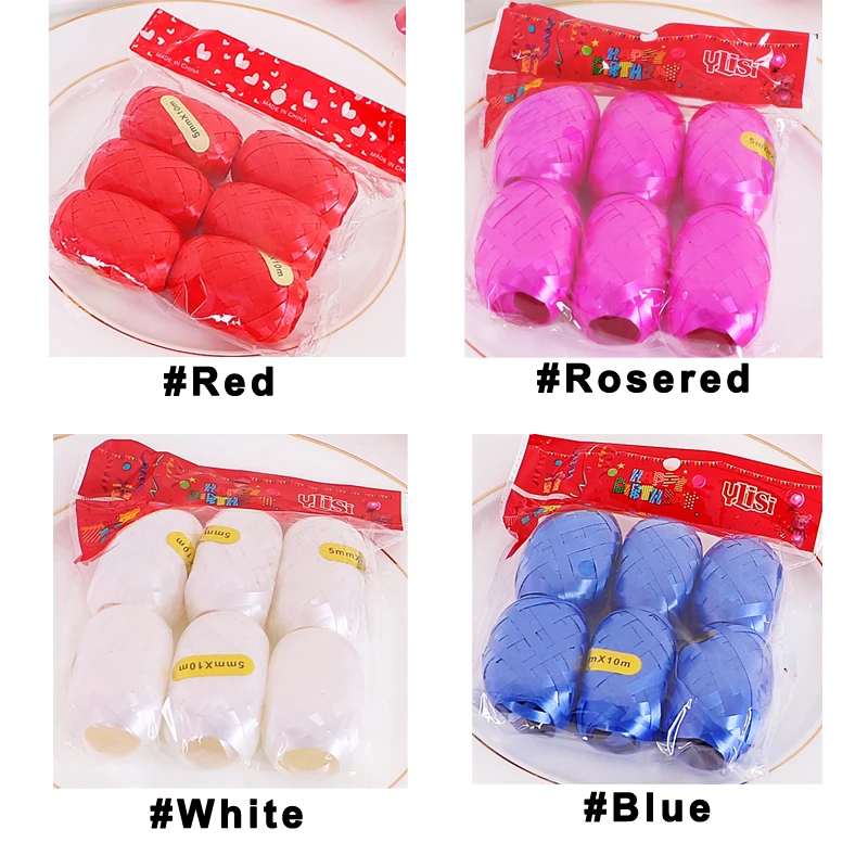 Лента для завивки яиц 6 рулонов лента катушка обжима упаковки подарков шаров дня