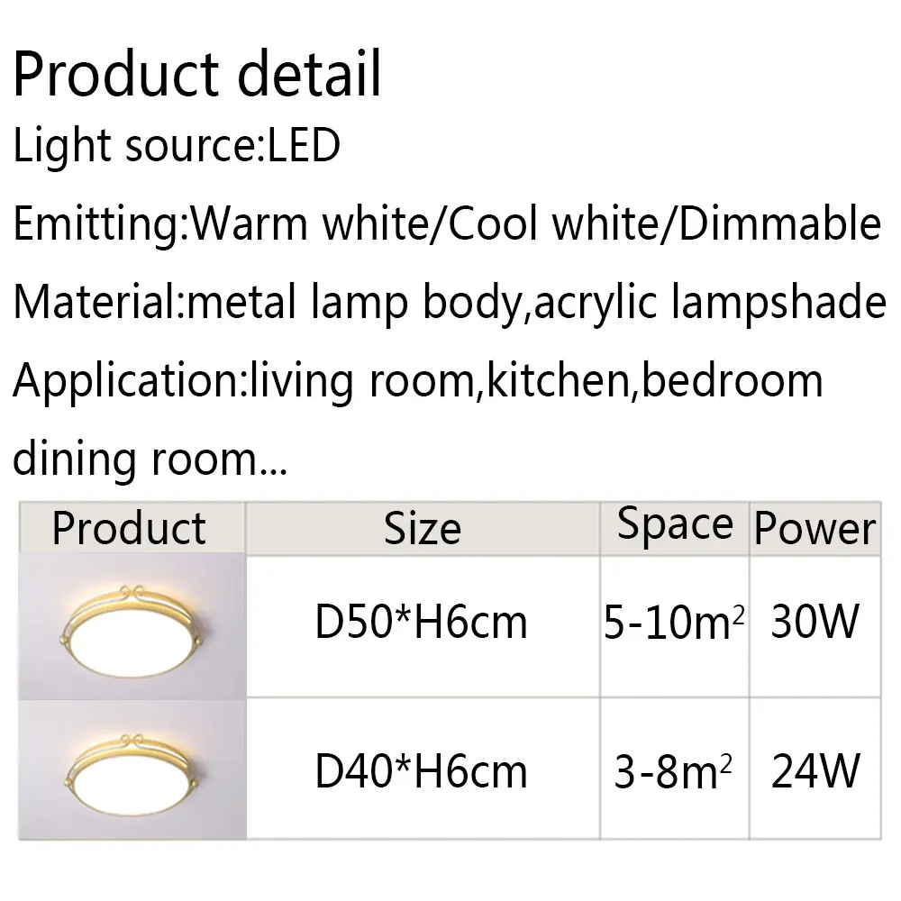 

Acrylic Led Ceiling Light Modern Home Ceiling Lamp Gold Color For Living room Bedroom Dining room Kitchen Home Lighting Fixtures