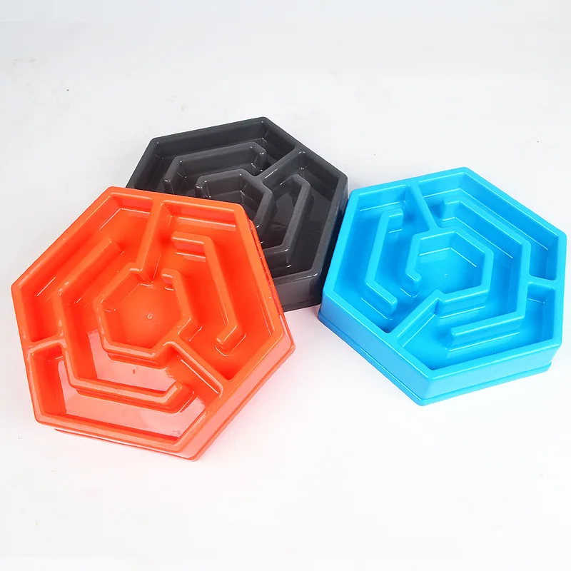 Антискользящая миска для собак медленного питания с удушками шестигранным